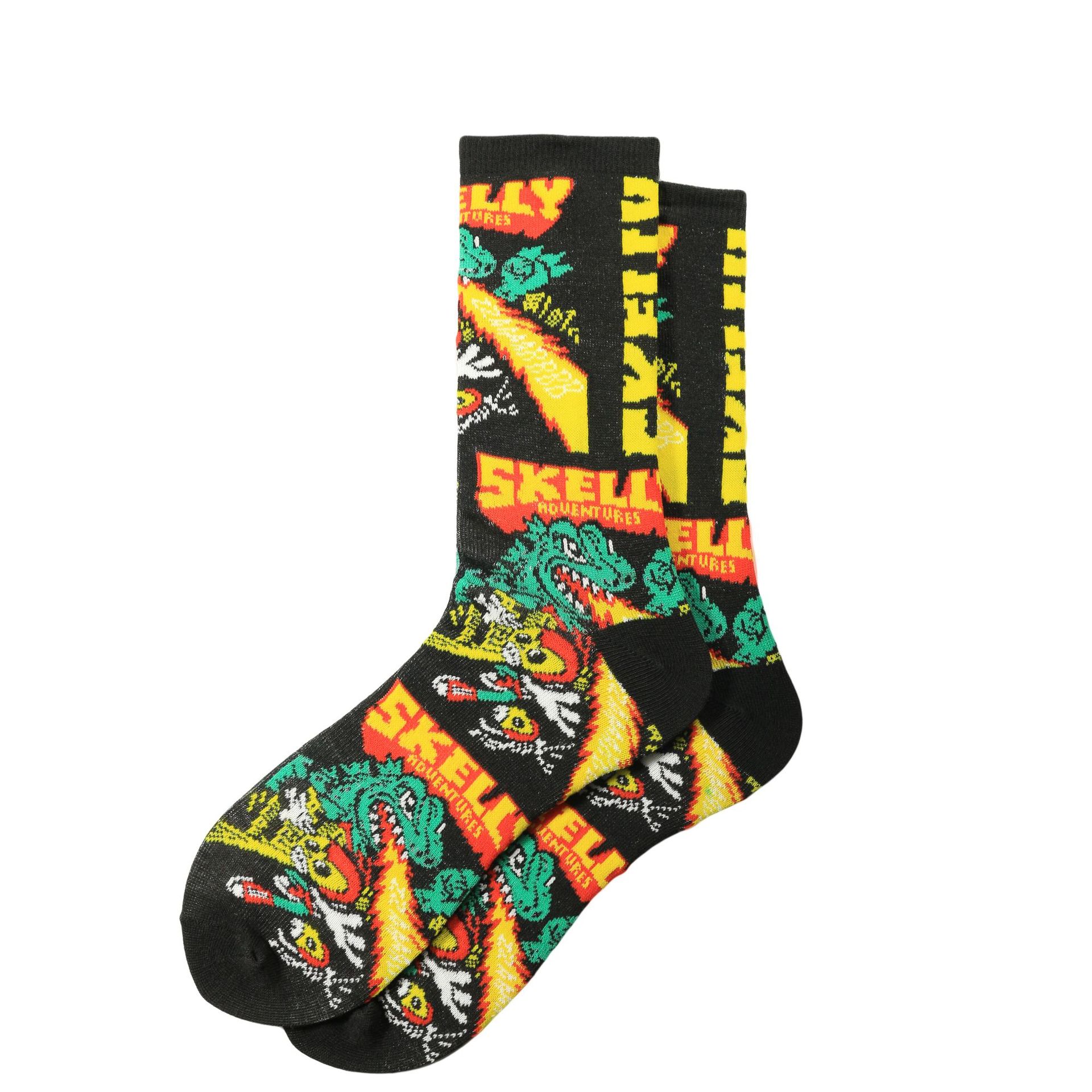 2020 Spring And Summer Cartoon Personality Fire-breathing Dragon Skull Pizza Cartoon Socks Men In Tube Socks